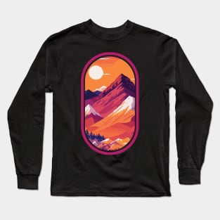 Horizon's Embrace - Mountain Sunset Long Sleeve T-Shirt